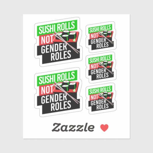Sushi Rolls not Gender Roles Sticker (Vel)
