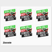 Sushi Rolls not Gender Roles Vierkante Sticker (Vel)