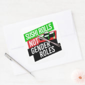 Sushi Rolls not Gender Roles Vierkante Sticker (Envelop)