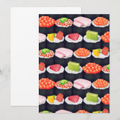 sushi rolls partijuitnodigingen kaart (Voorkant / Achterkant)