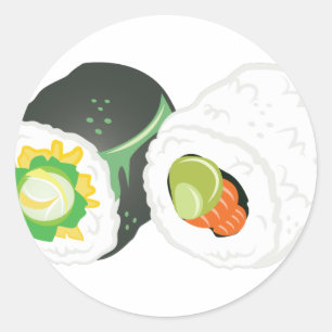Sushi Rolls Ronde Sticker