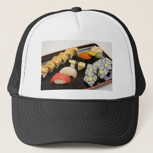 Sushi Rolls Sesame Ginger Wasabi Japan Kitchen Trucker Pet (Voorkant)