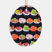 sushi rolls xmas - kerstversieringen keramisch ornament (Rechts)