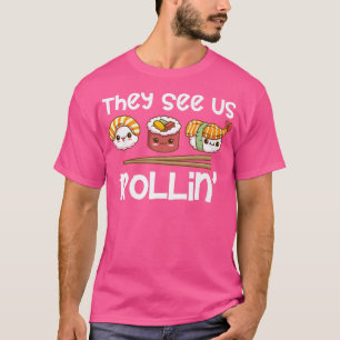Sushi Rolls ze zien ons Rollin' grappige Rap Kawai T-shirt