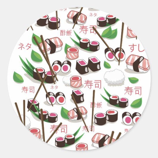 Sushi Ronde Sticker (Voorkant)
