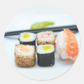 Sushi! Ronde Sticker (Voorkant)