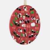 Sushi Rood Keramisch Ornament (Rechts)