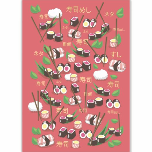 Sushi Rood Sticker (Voorkant)