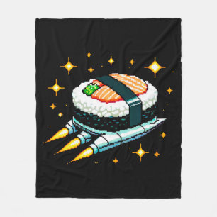Sushi Ruimteschip Pixel Art Vliegende Sushi Roll O Fleece Deken