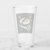 Sushi Ruimteschip Pixel Art Vliegende Sushi Roll O Glas (Achterkant)