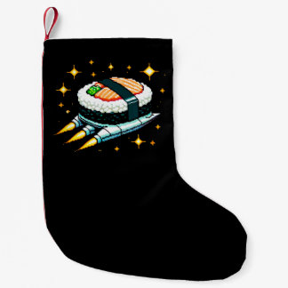 Sushi Ruimteschip Pixel Art Vliegende Sushi Roll O Kleine Kerstsok