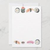 Sushi & Sake Verjaardagsfeest Uitnodiging (Achterkant)