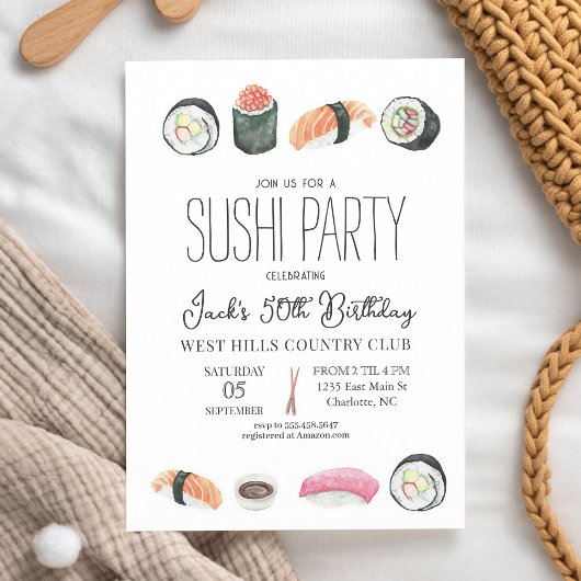 Sushi & Sake Verjaardagsfeest Uitnodiging