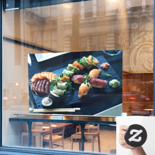 Sushi Salmon Japans-Japanse keuken Raamsticker (Cafe Raam)