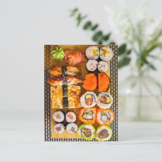 Sushi Sampler briefkaart (Staand voorkant)