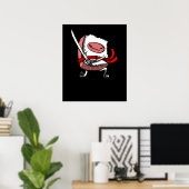 Sushi Samurai Ninja Kawaii Japans voedsel Poster (Thuiskantoor)
