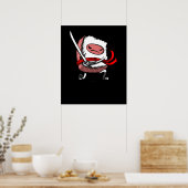 Sushi Samurai Ninja Kawaii Japans voedsel Poster (Keuken)