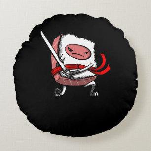Sushi Samurai Ninja Kawaii Japans voedsel Rond Kussen