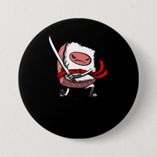 Sushi Samurai Ninja Kawaii Japans voedsel Ronde Button 7,6 Cm