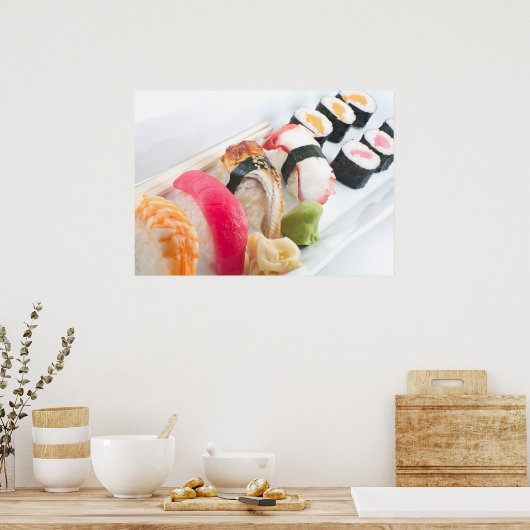 Sushi Sashimi Platter Poster (Keuken)