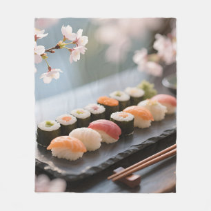 Sushi Schaal Kersenbloesem Fleece Deken