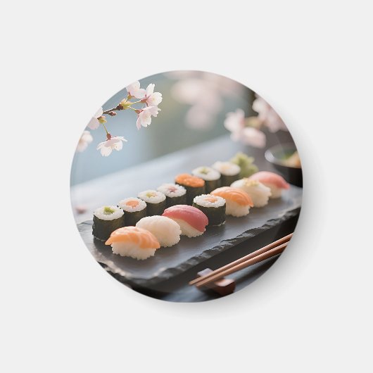 Sushi Schaal Kersenbloesem Magneet (Voorkant)