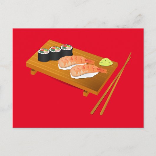 Sushi schattig Japans eten Briefkaart (Voorkant)