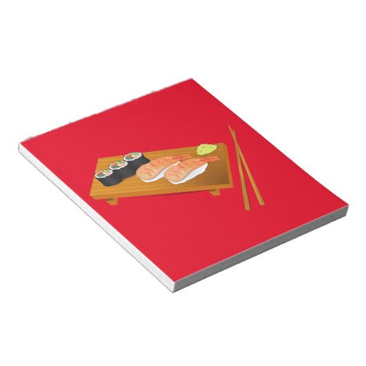 Sushi schattig Japans eten Notitieblok (Schuin)