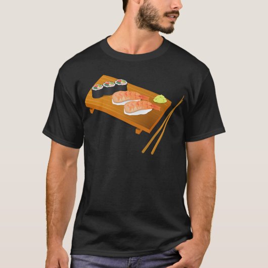 Sushi schattig Japans eten T-shirt (Voorkant)
