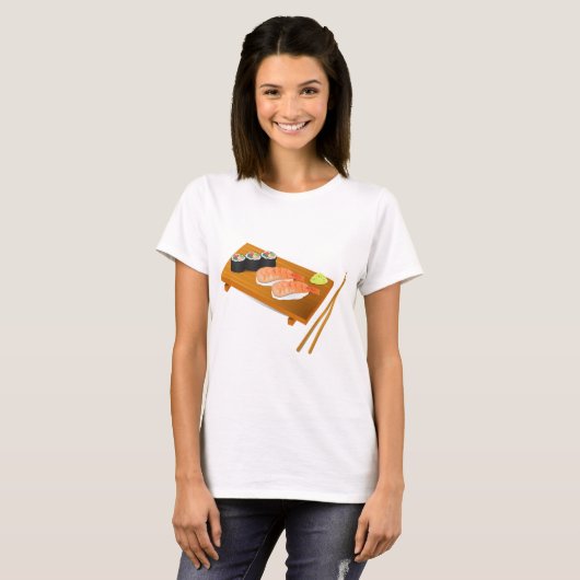 Sushi schattig Japans eten T-shirt (Voorkant volledig)