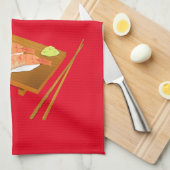 Sushi schattig Japans eten Theedoek (Quarter Fold)