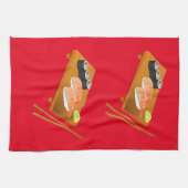 Sushi schattig Japans eten Theedoek (Horizontaal)