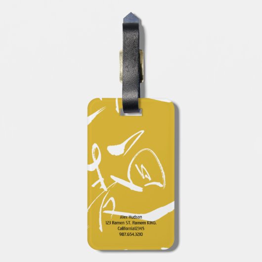 SUSHI schedel Bagagelabels (Achterkant verticaal)