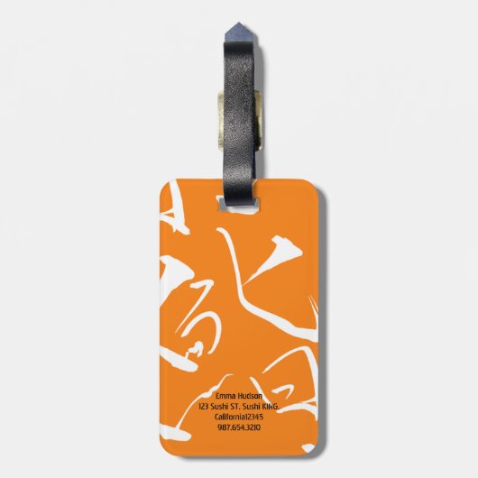 SUSHI schedel bagagelabels (Achterkant verticaal)