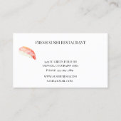 Sushi Seafood Restaurant Chef Visitekaartje (Achterkant)