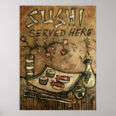 Sushi Served here Poster (Voorkant)