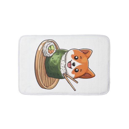 Sushi Shiba � Grappig Voedsel Hond Badmat (Voorkant)