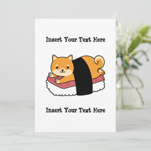 Sushi Shiba Inu - Cute Dog Japans eten Feestdagenkaart