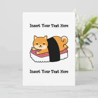 Sushi Shiba Inu - Cute Dog Japans eten Feestdagenkaart