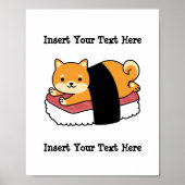 Sushi Shiba Inu - Cute Dog Japans eten Poster (Voorkant)