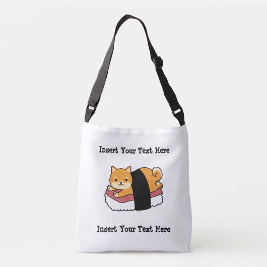 Sushi Shiba Inu - Cute Dog Japans voedsel Crossbody Tas (Achterkant)