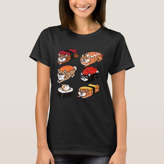 Sushi Shiba Inu Premium T-shirt (Voorkant)