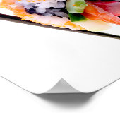 Sushi Shrimp Roll Black Chopsticks op White Japan Poster (Hoek)