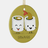 Sushi Siblings Kawaii Tempura Shrimp Sushi Twins Keramisch Ornament (Rechts)