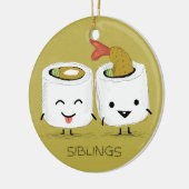 Sushi Siblings Kawaii Tempura Shrimp Sushi Twins Keramisch Ornament (Links)