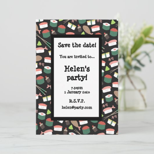 Sushi sparen de Kaart van de Datum (Staand voorkant)