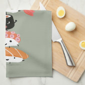 Sushi Stack - een toren van Happy Sushi Friends Theedoek (Quarter Fold)