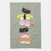 Sushi Stack - een toren van Happy Sushi Friends Theedoek (Verticaal)