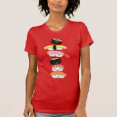 Sushi Stack - Leuke Toren van Kawaii Sushi Vriende T-shirt (Voorkant)