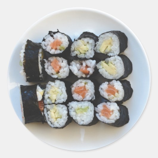 Sushi-stickers Ronde Sticker (Voorkant)